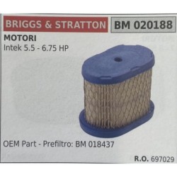 BRUMAR FILTRO BRIGGS & STRATTON  MOTORI Intek 55  675 HP  OEM Part  prefiltro BM 018437 RO 697029