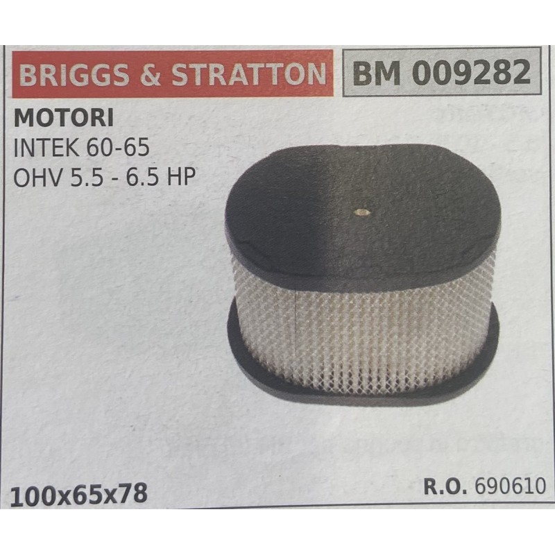 BRUMAR FILTRO BRIGGS & STRATTON  MOTORI INTEK 6065 OHV 55  65 HP  100x65x78 RO 690610