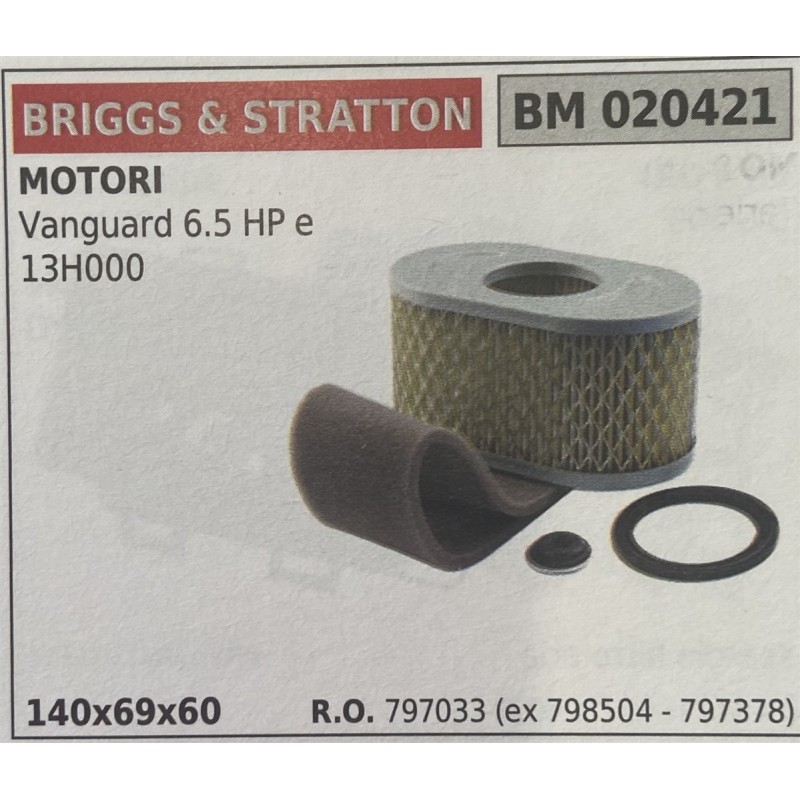 BRUMAR FILTRO BRIGGS & STRATTON  MOTORI Vanguard 65 HP e 13H000  140x69x60 RO 797033 (ex 798504  797378)