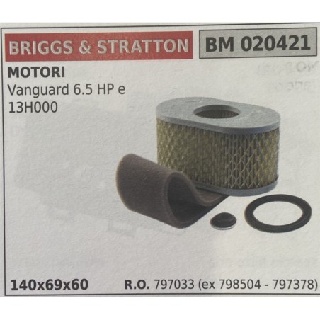 BRUMAR FILTRO BRIGGS & STRATTON  MOTORI Vanguard 65 HP e 13H000  140x69x60 RO 797033 (ex 798504  797378)