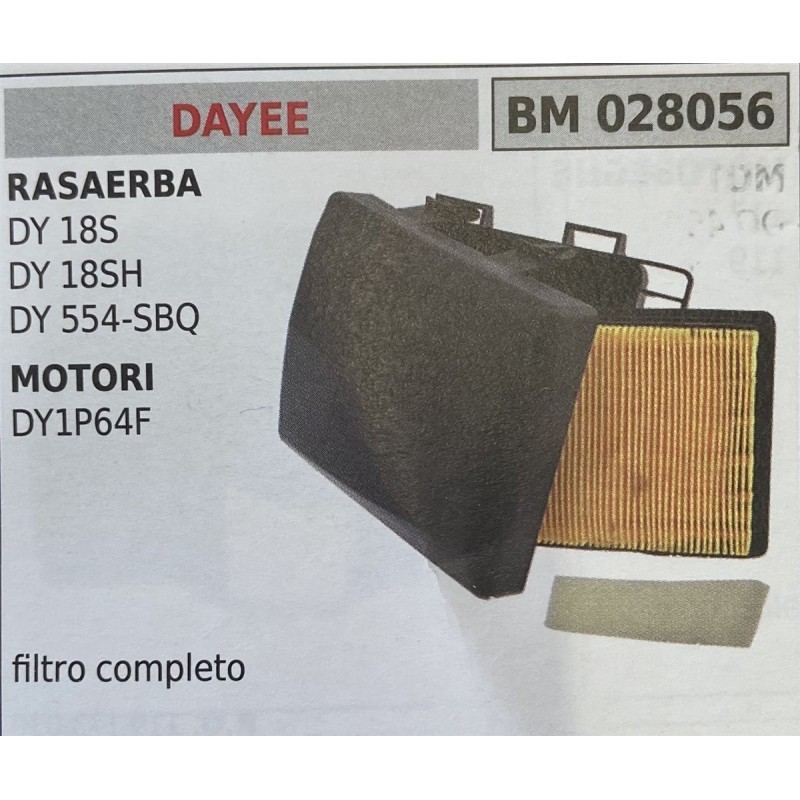 BRUMAR FILTRO DAYEE  RASAERBA DY 18S DY 18SH DY 554SBQ MOTORI DY1P64F  filtro completo RO