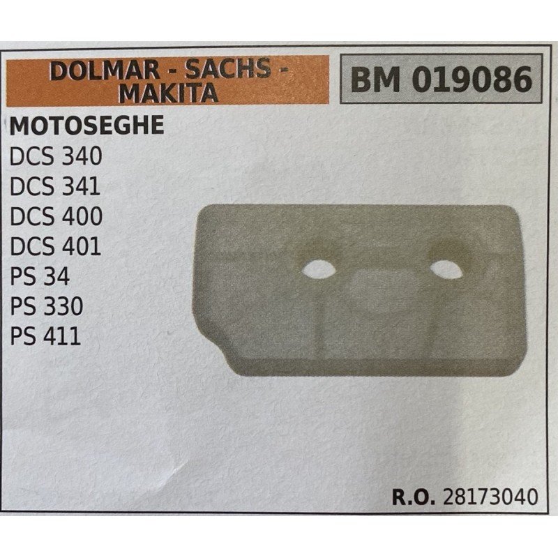 BRUMAR FILTRO DOLMAR  SACHS  MAKITA  MOTOSEGHE DCS 340 DCS 341 DCS 400 DCS 401 PS 34 PS 330 PS 411  RO 28173040