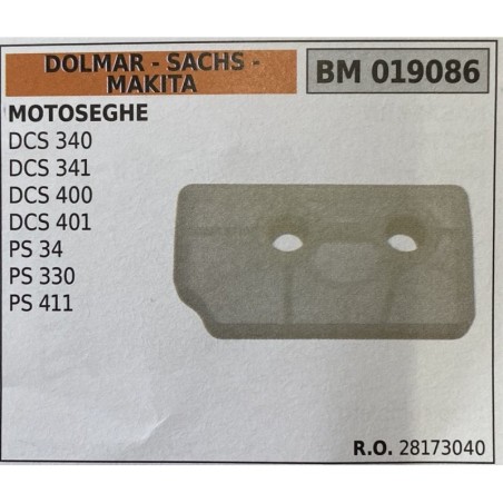 BRUMAR FILTRO DOLMAR  SACHS  MAKITA  MOTOSEGHE DCS 340 DCS 341 DCS 400 DCS 401 PS 34 PS 330 PS 411  RO 28173040