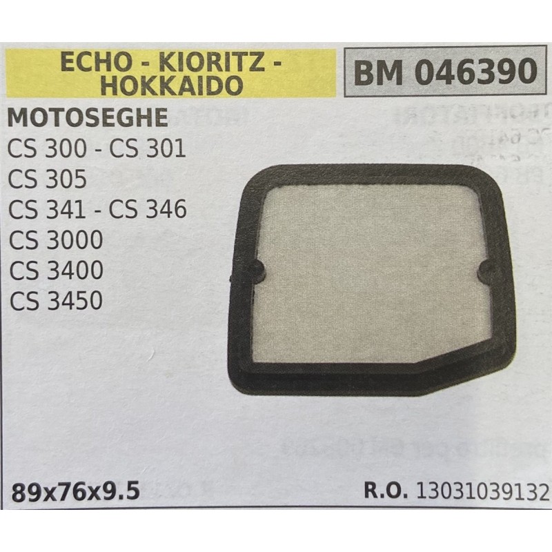 BRUMAR FILTRO ECHO  KIORITZ  HOKKAIDO  MOTOSEGHE CS 300  CS 301 CS 305 CS 341  CS 346 CS 3000 CS 3400 CS 3450  89x76x95 RO 1303