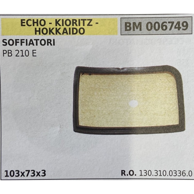 BRUMAR FILTRO ECHO  KIORITZ  HOKKAIDO  SOFFIATORI PB 210 E  103x73x3 RO 13031003360