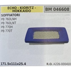 BRUMAR FILTRO ECHO  KIORITZ  HOKKAIDO  SOFFIATORI PB 760LNH PB 760LNT PB 770H PB 770T  1715x111x254 RO A226000410