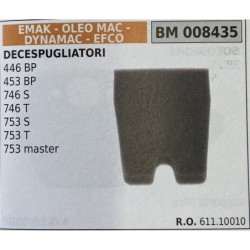 BRUMAR FILTRO EMAK  OLEO MAC  DYNAMAC  EFCO  DECESPUGLIATORI 446 BP 453 BP 746 S 746 T 753 S 753 T 753 master  RO 61110010