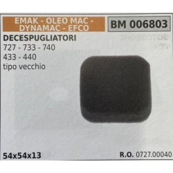 BRUMAR FILTRO EMAK  OLEO MAC  DYNAMAC  EFCO  DECESPUGLIATORI 727  733  740 433  440 tipo vecchio  54x54x13 RO 072700040