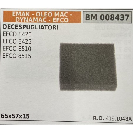 BRUMAR FILTRO EMAK  OLEO MAC  DYNAMAC  EFCO  DECESPUGLIATORI EFCO 8420 EFCO 8425 EFCO 8510 EFCO 8515  65x57x15 RO 4191048A