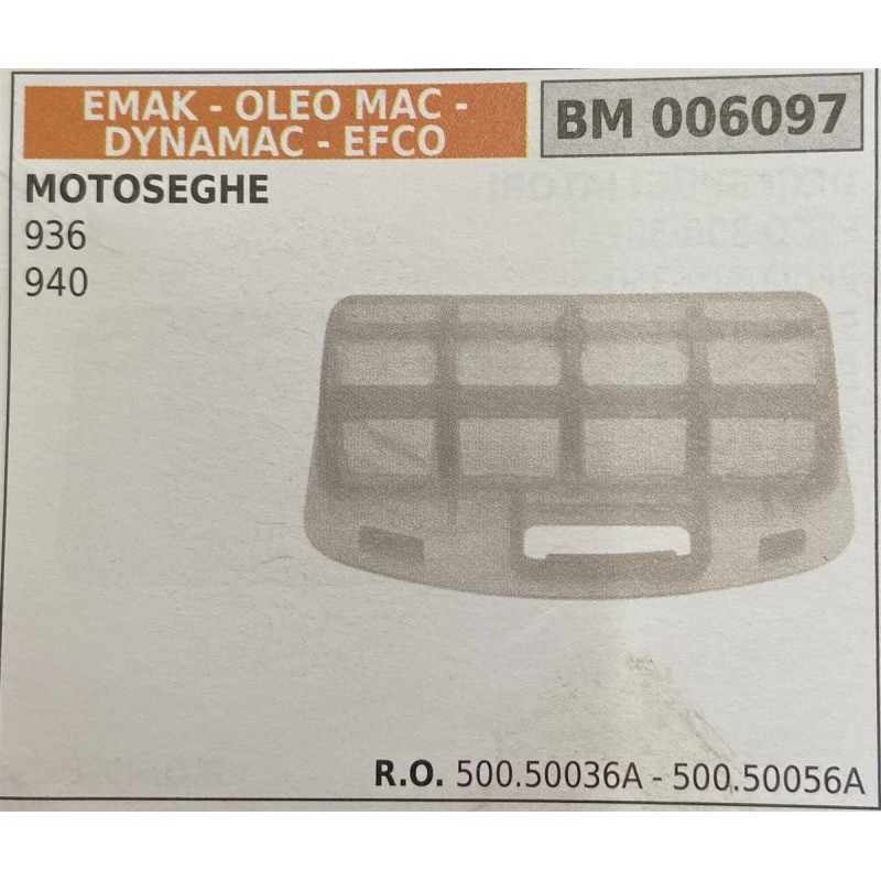 BRUMAR FILTRO EMAK  OLEO MAC  DYNAMAC  EFCO  MOTOSEGHE 963 940  RO 50050036A  50050056A