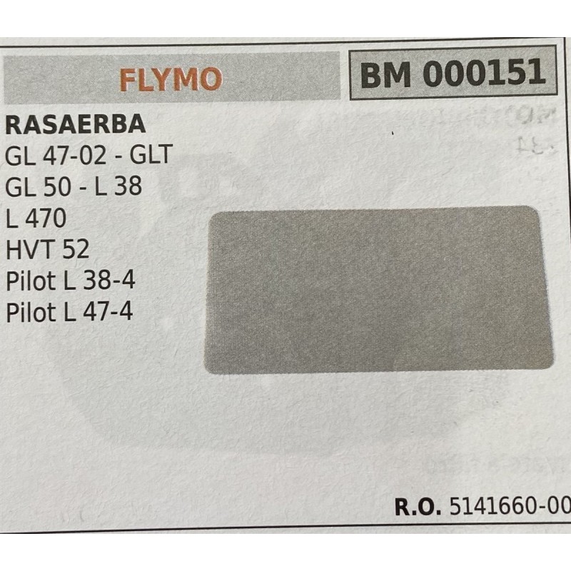 BRUMAR FILTRO FLYMO  RASAERBA GL 4702  GLT GL 50  L 38 L 470 HVT 52 Pilot L 384 Pilot L 474  RO 514166000