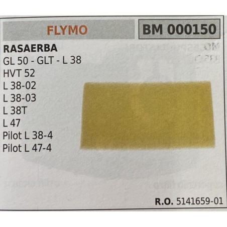 BRUMAR FILTRO FLYMO  RASAERBA GL 50  GLT  L 38 HVT 52 L 3802 L 3803 L 38T L 47 Pilot L 384 Pilot L 474  RO 514165901
