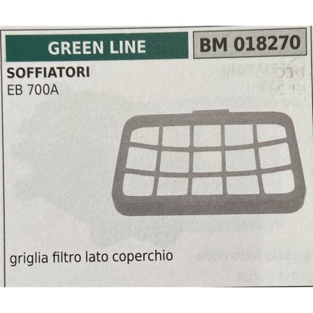 BRUMAR FILTRO GREEN LINE  SOFFIATORI EB 700A  griglia filtro lato coperchio RO