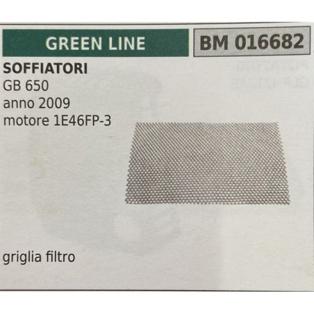 BRUMAR FILTRO GREEN LINE  SOFFIATORI GB 650 anno 2009 motore 1E46FP3  griglia filtro RO