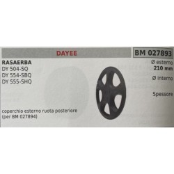 BRUMAR RUOTA RASAERBA DAYEE  RASAERBA DY 504SQ DY 554SBQ DY 555SHQ  coperchio esterno ruota posteriore (per BM 027894) Ø estern