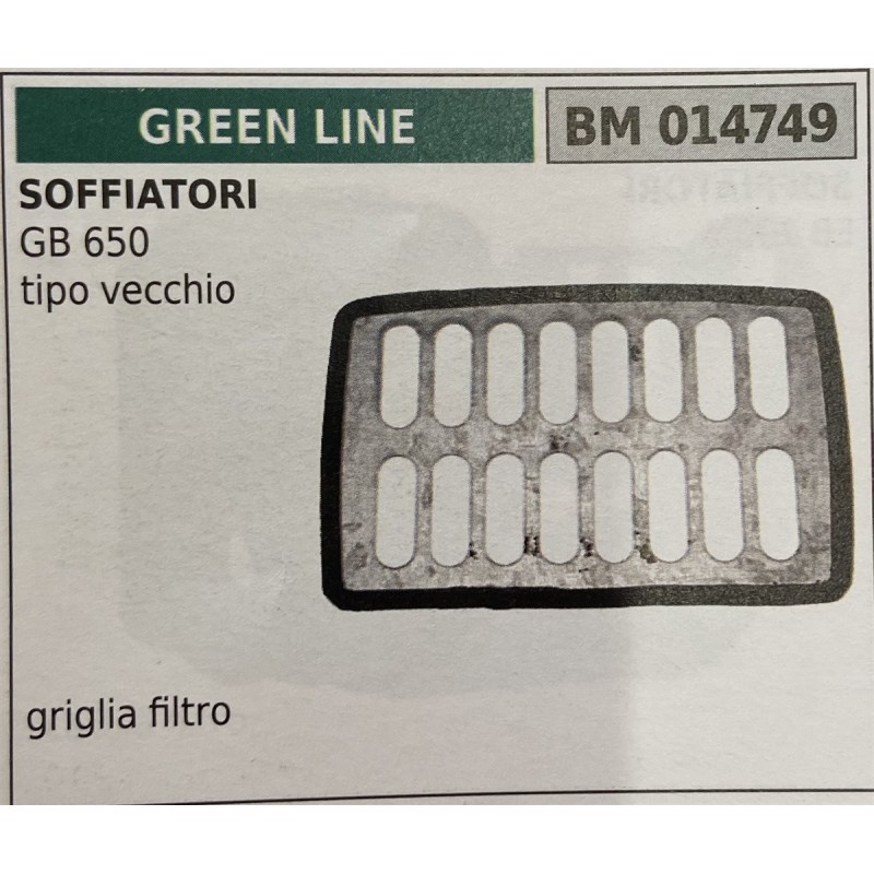 BRUMAR FILTRO GREEN LINE  SOFFIATORI GB 650 tipo vecchio  griglia filtro RO