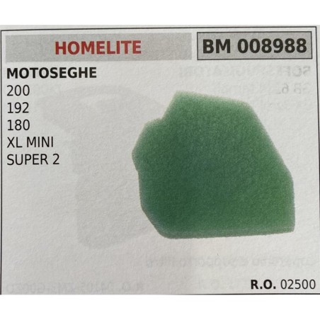 BRUMAR FILTRO HOMELITE  MOTOSEGHE 200 192 180 XL MINI SUPER 2  RO 02500