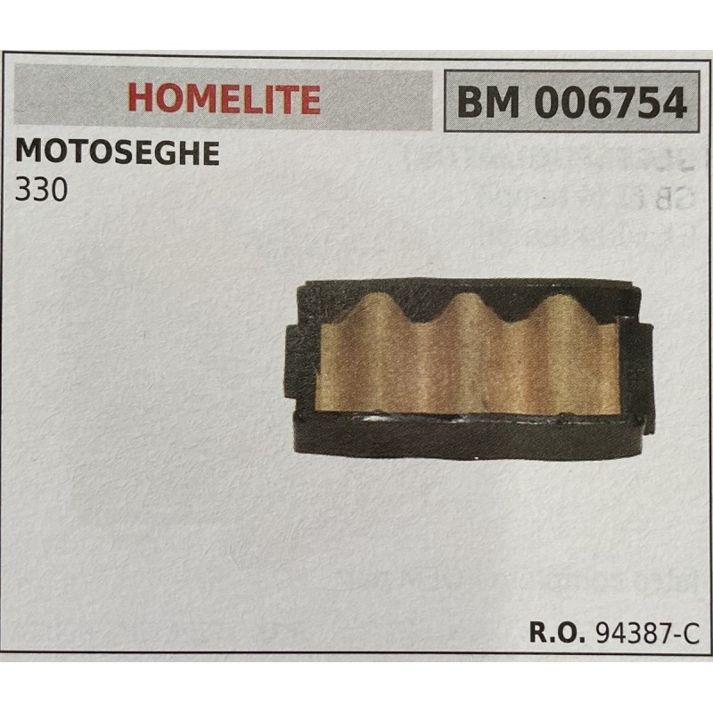 BRUMAR FILTRO HOMELITE  MOTOSEGHE 330  RO 94387C