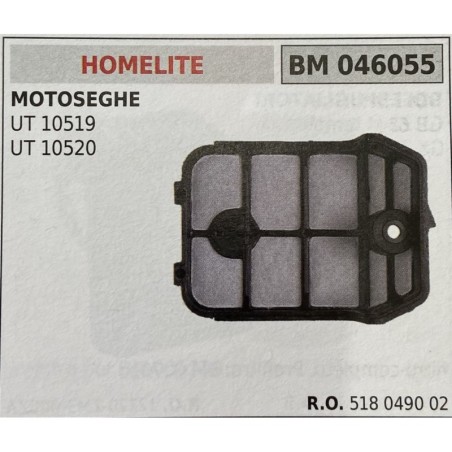 BRUMAR FILTRO HOMELITE  MOTOSEGHE UT 10519 UT 10520  RO 518 0490 02