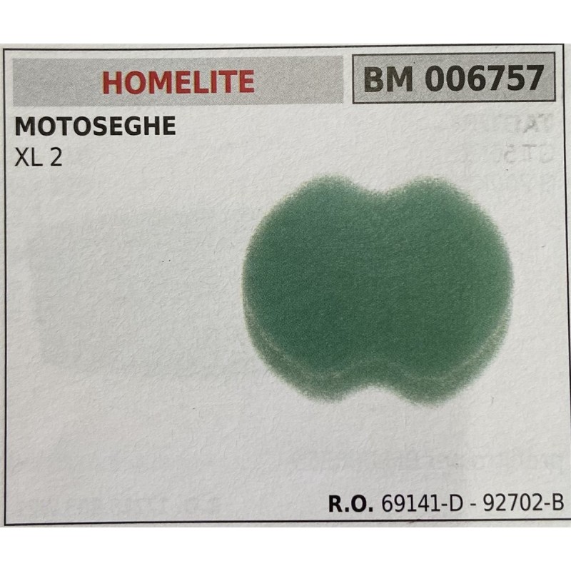 BRUMAR FILTRO HOMELITE  MOTOSEGHE XL 2  RO 69141D  92702B