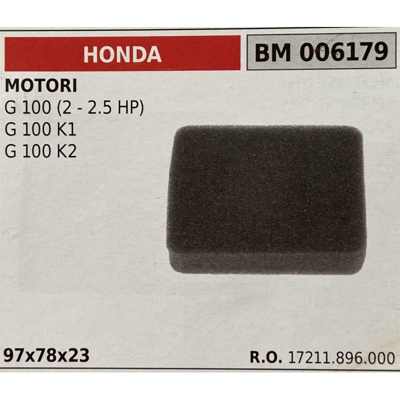 BRUMAR FILTRO HONDA  MOTORI G 100 (2  25 HP) G 100 K1 G 100 K2  97x78x23 RO 17211896000