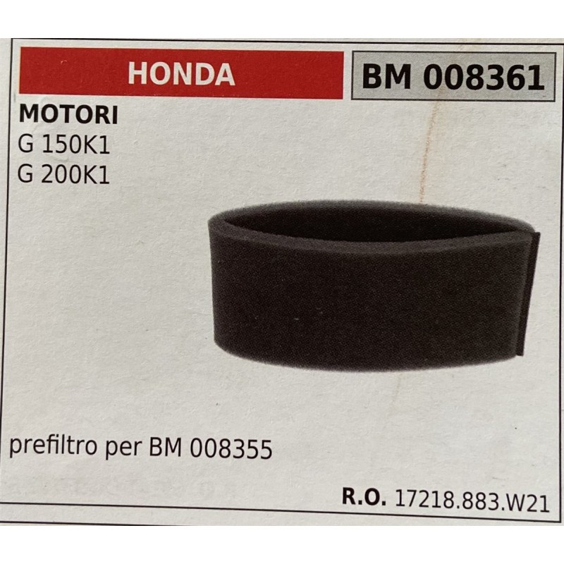 BRUMAR FILTRO HONDA  MOTORI G 150K1 G 200K1  prefiltro per BM 008355 RO 17218883W21