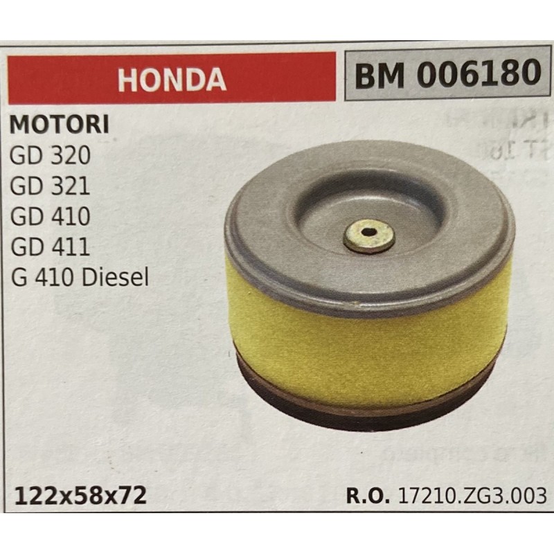 BRUMAR FILTRO HONDA  MOTORI GD 320 GD 321 GD 410 GD 411 G 410 Diesel  122x58x72 RO 17210ZG3003