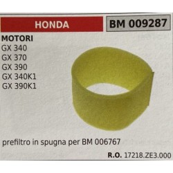 BRUMAR FILTRO HONDA  MOTORI GX 340 GX 370 GX 390 GX 340K1 GX 390K1  prefiltro in spugna per BM 006767 RO 17218ZE3000