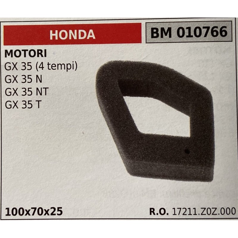 BRUMAR FILTRO HONDA  MOTORI GX 35 (4 tempi) GX 35 N GX 35 NT GX 35 T  100x70x25 RO 17211Z0Z000