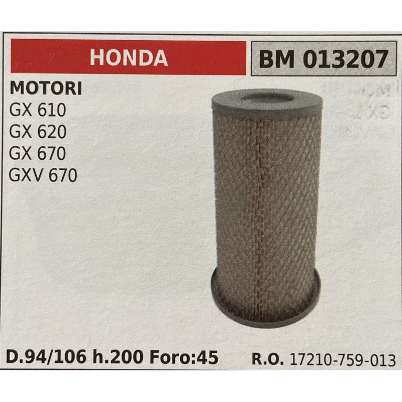 BRUMAR FILTRO HONDA  MOTORI GX 610 GX 620 GX 670 GXV 670  D94106 h200 Foro45 RO 17210759013