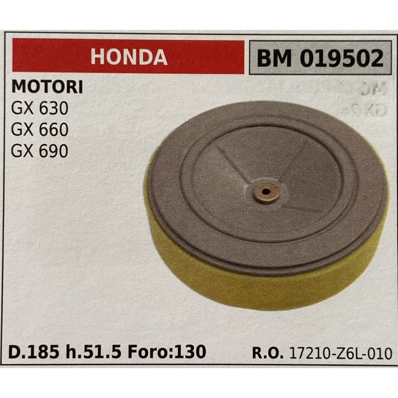 BRUMAR FILTRO HONDA  MOTORI GX 630 GX 660 GX 690  D185 h515 Foro130 RO 17210Z6L010