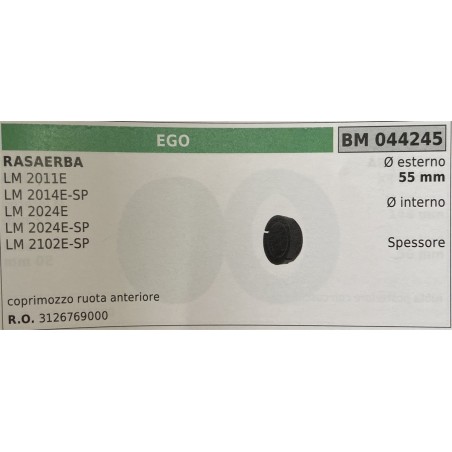 BRUMAR RUOTA RASAERBA EGO  RASAERBA LM 2011E LM 2014ESP LM 2024E LM 2024ESP LM 2102ESP  coprimozzo ruota anteriore Ø esterno 55