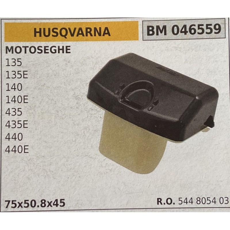 BRUMAR FILTRO HUSQVARNA  MOTOSEGHE 135 135E 140 140E 435 435E 440 440E  75x508x45 RO 544 8054 03