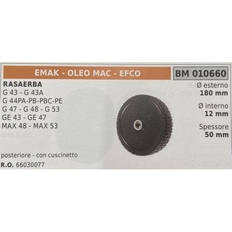 BRUMAR RUOTA RASAERBA EMAK  OLEO MAC  EFCO  RASAERBA G 43  G 43A G 44PAPBPE G 47  G 48  G 53 GE 43  GE 47 MAX 48  MAX 53  poste