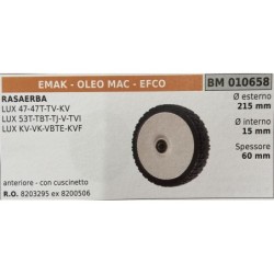 BRUMAR RUOTA RASAERBA EMAK  OLEO MAC  EFCO  RASAERBA LUX 4747TTVKV LUX 53TTBTTJVTVI LUX KVVKVBTEKVF  anteriore  con cuscinetto