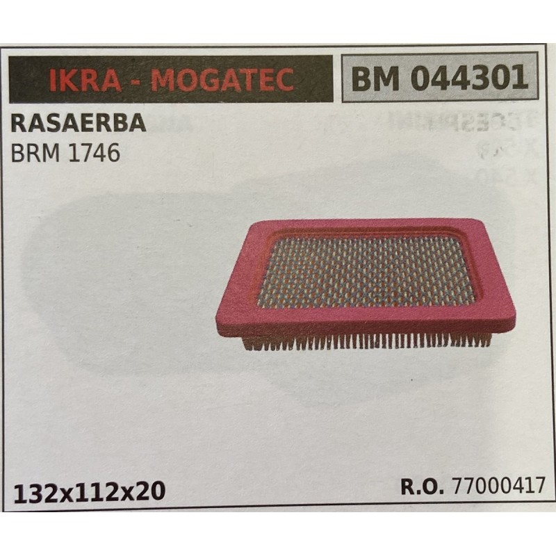 BRUMAR FILTRO IKRA  MOGATEC  RASAERBA BRM 1746  132x112x20 RO 77000417