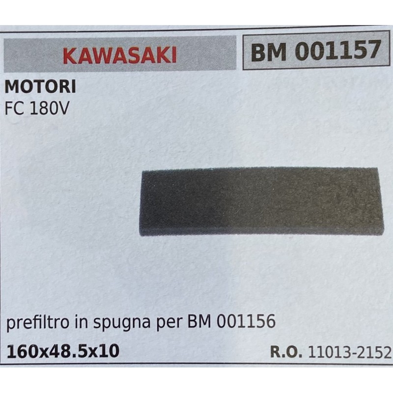 BRUMAR FILTRO KAWASAKI  MOTORI FC 180V  prefiltro in spugna per BM 001156 160x485x10 RO 110132152