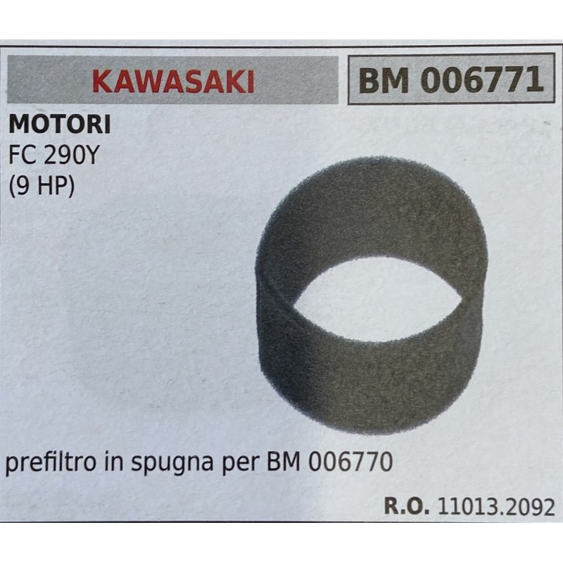 BRUMAR FILTRO KAWASAKI  MOTORI FC 290Y (9 HP)  prefiltro in spugna per BM 006770 RO 110132092