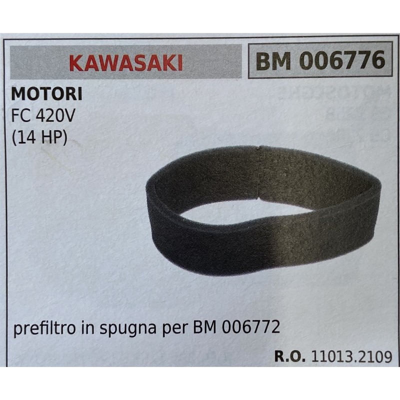 BRUMAR FILTRO KAWASAKI  MOTORI FC 420V (14 HP)  prefiltro in spugna per BM 006772 RO 110132109