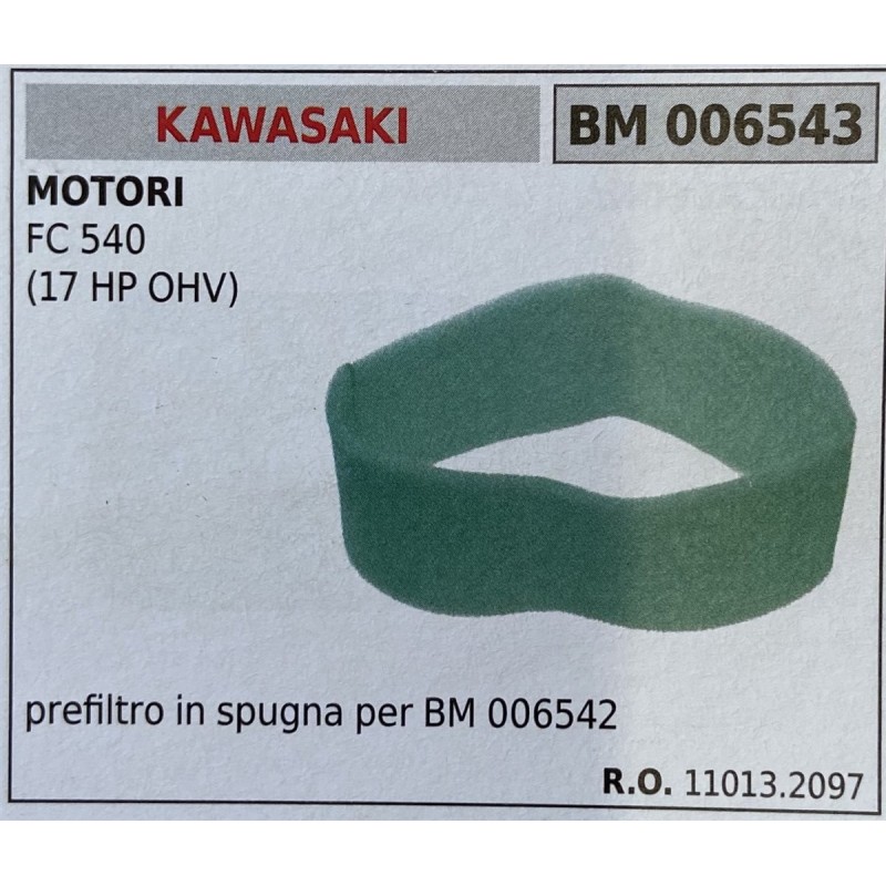 BRUMAR FILTRO KAWASAKI  MOTORI FC 540 (17 HP OHV)  prefiltro in spugna per BM 006542 RO 110132097