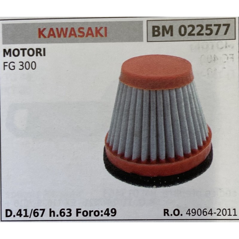 BRUMAR FILTRO KAWASAKI  MOTORI FG 300  D4167 h63 Foro49 RO 490642011