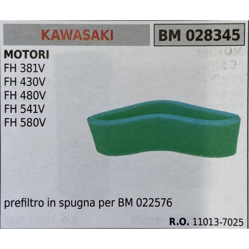 BRUMAR FILTRO KAWASAKI  MOTORI FH 381V FH 430V FH 480V FH 541V FH 580V  prefiltro in spugna per BM 022576 RO 110137025