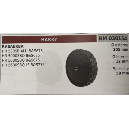 BRUMAR RUOTA RASAERBA HARRY (2016)  RASAERBA HR 530SB ALU B&S675 HR 5000SBQ B&S625 HR 5600SBQ B&S675 HR 5600SBQIS B&S775  Ø est
