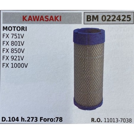 BRUMAR FILTRO KAWASAKI  MOTORI FX 751V FX 801V FX 850V FX 921V FX 1000V  D104 h273 Foro78 RO 110137038