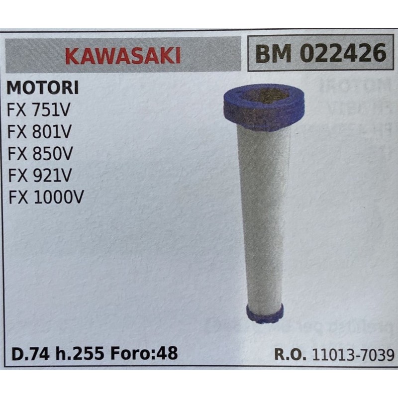 BRUMAR FILTRO KAWASAKI  MOTORI FX 751V FX 801V FX 850V FX 921V FX 1000V  D74 h255 Foro48 RO 110137039