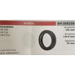 BRUMAR RUOTA RASAERBA HONDA  RASAERBA HR 194 HR 214 HRA 214  copertone ruota Ø esterno 191 mm Ø interno 1346 mm spessore 53 mm
