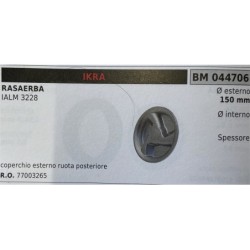 BRUMAR RUOTA RASAERBA IKRA  RASAERBA IALM 3228   coperchio esterno ruota posteriore Ø esterno 150 mm Ø interno  spessore   RO 7