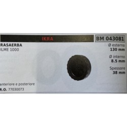 BRUMAR RUOTA RASAERBA IKRA  RASAERBA ILME 1000   anteriore e posteriore Ø esterno 130 mm Ø interno 85 mm spessore 38 mm  RO 770