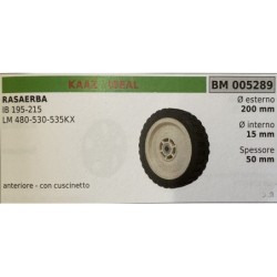 BRUMAR RUOTA RASAERBA KAAZ  IDEAL  RASAERBA IB 195215 LM 480530535KX  anteriore  con cuscinetto Ø esterno 200 mm Ø interno 15 m