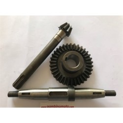 COPPIA CONICA PIU' ALBERO PORTA FRESA MOTOCOLTIVATORE VALPADANA VMC18 DENTI PIGNONE 11 DENTI CORONA 34